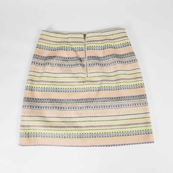 LOFT Petites Geometric Striped Mini Skirt 4P - Picture 2 of 4